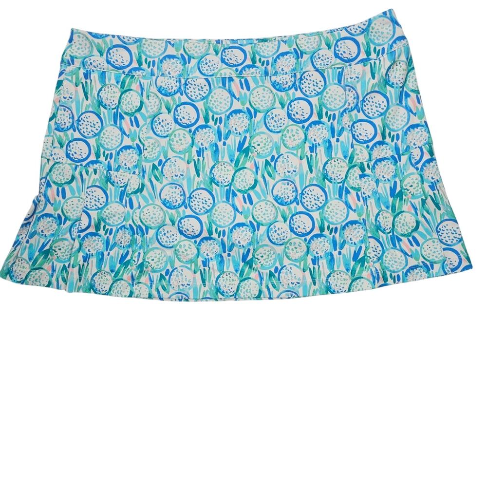 Lillie Green Golf Balls Grass Skort Women's Size PXL Sport Length Skirt